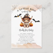 ハロウィーンカボチャ牛の小さなブーブブックベビー エンクロージャーカード (正面)