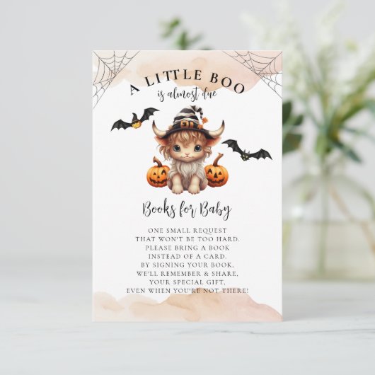 ハロウィーンカボチャ牛の小さなブーブブックベビー エンクロージャーカード (スタンド正面)