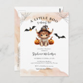 ハロウィーンカボチャ牛の小さなブー赤ちゃんシャワー ポストカード (正面/裏面)