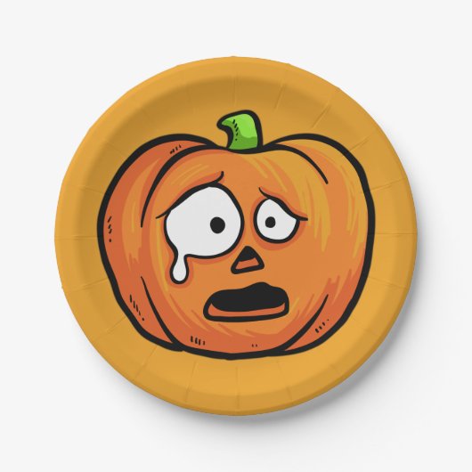 ハロウィーンカボチャ紙プレート7 ペーパープレート (正面)