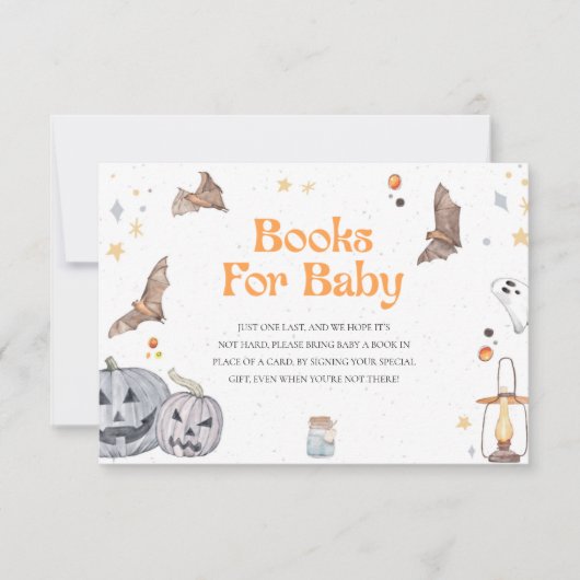 ハロウィーンカボチャ赤ちゃんシャワー本ベビーカード 招待状 (正面)