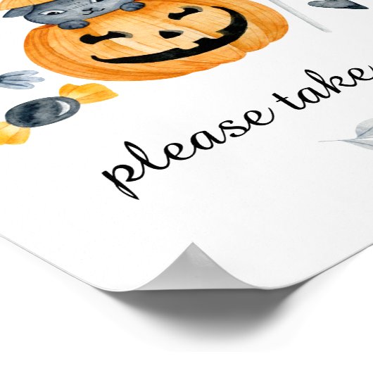 ハロウィーンカボチャ赤ちゃんシャワー甘いお菓子サイン ポスター (角)