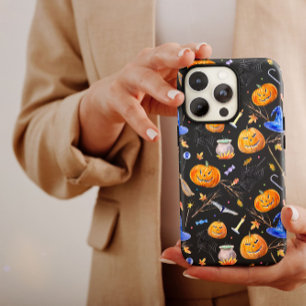 ハロウィーンカボチャ青い魔女ハットiPhoneケースメイト iPhone 13 Pro Maxケース
