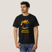 ハロウィーンカボチャ頭ゾンビ斧キラー – 注意! Tシャツ (正面フル)