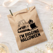 ハロウィーンカボチャ顔トラクターキッズを掘る フェイバーバッグ (クリップ留めされた状態)