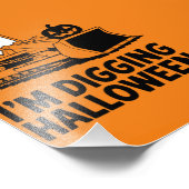 ハロウィーンカボチャ顔トラクターキッズを掘る フォトプリント            (角)