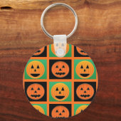 ハロウィーンカボチャ顔パターン キーホルダー (正面)