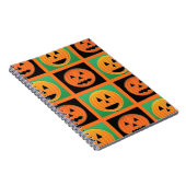 ハロウィーンカボチャ顔パターン ノートブック (右側)