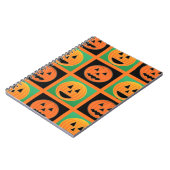 ハロウィーンカボチャ顔パターン ノートブック (左側)