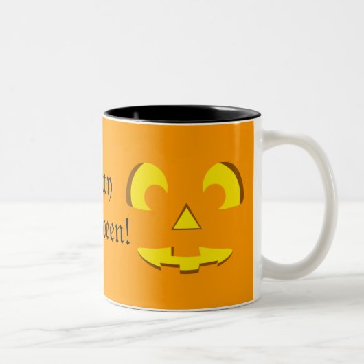 ハロウィーンカボチャ顔マグ ツートーンマグカップ (右)