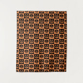 ハロウィーンカボチャ顔幽霊パタ不気味ーン タペストリー (正面)