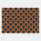 ハロウィーンカボチャ顔幽霊パタ不気味ーン ラッピングペーパーシート (正面3)