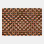 ハロウィーンカボチャ顔幽霊パタ不気味ーン ラッピングペーパーシート (正面)