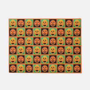 ハロウィーンカボチャ顔 ドアマット