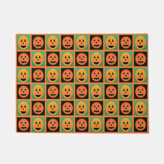 ハロウィーンカボチャ顔 ドアマット (正面)
