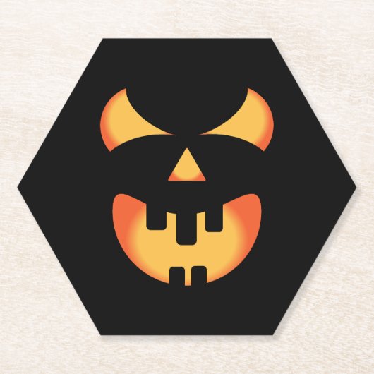 ハロウィーンカボチャ顔 ペーパーコースター (正面)