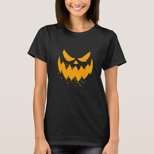 ハロウィーンカボチャ顔 Tシャツ (正面)