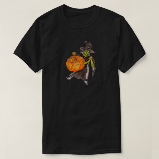ハロウィーンカボチャ魔女ウォーロックダンス Tシャツ (デザイン正面)