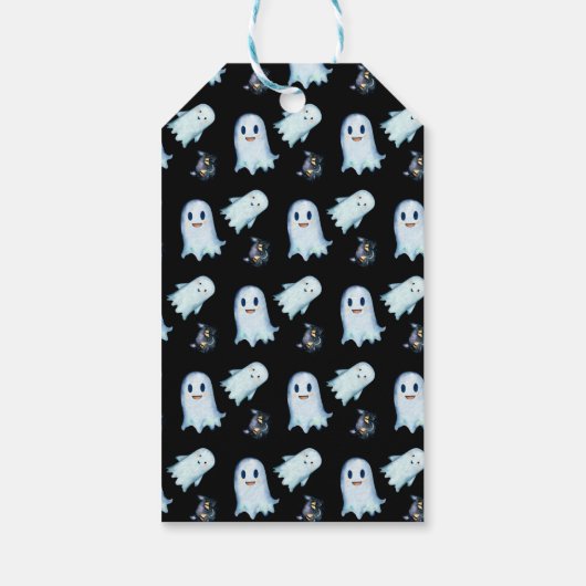 ハロウィーンカボチャ魔女ハット幽霊かわいい甘い16 ギフトタグ (裏面)