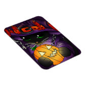 ハロウィーンカボチャ黒い魔女の猫マグネット マグネット (右側)