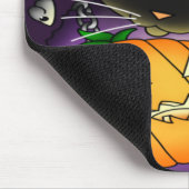 ハロウィーンカボチャ黒い魔女猫 マウスパッド (コーナー)