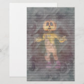 ハロウィーンカボチャ2渦巻き形 – オプションのライン 便箋 (正面/裏面)