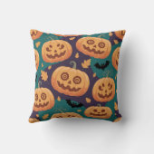「ハロウィーンカボチャ&こうもりパターンクッション」 クッション (裏面)