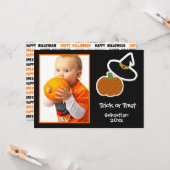 ハロウィーンカボチャ&ウィッチハットフォトフレーム – カード (正面/裏面インサイチュ)