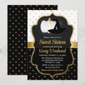 ハロウィーンカボチャ&ウィッチハットSweet sixteen 招待状 (正面/裏面)