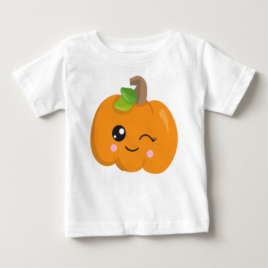 ハロウィーンカボチャ、ウィンキングカボチャ、トリックまたは治療 ベビーTシャツ (正面)