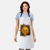 ハロウィーンカボチャ エプロン (着用した状態)