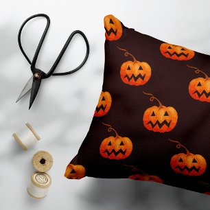 ハロウィーンカボチャ、オレンジカボチャのトリックまたはトリート アクセントクッション