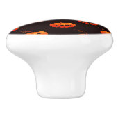 ハロウィーンカボチャ、オレンジカボチャのトリックまたはトリート セラミックノブ (側面)