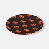ハロウィーンカボチャ、オレンジカボチャのトリックまたはトリート ペーパープレート (アングル)