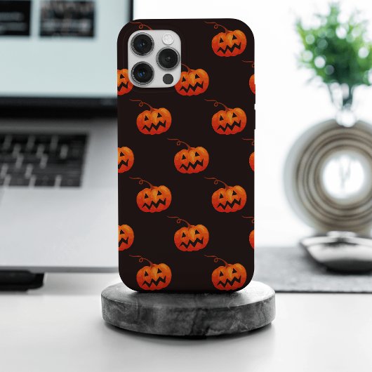 ハロウィーンカボチャ、オレンジカボチャのトリックまたはトリート iPhoneケース