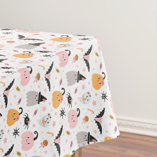 ハロウィーンカボチャ、クモ、幽霊、こうもり、キャンディ テーブルクロス (インサイチュ)