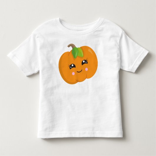 ハロウィーンカボチャ、トリックまたは治療、笑顔のカボチャ トドラーTシャツ (正面)
