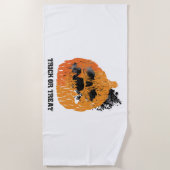 ハロウィーンカボチャ ビーチタオル (正面)