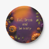 ハロウィーンカボチャ ペーパープレート (正面)