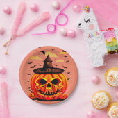 ハロウィーンカボチャ ペーパープレート (パーティー)