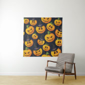 ハロウィーンカボチャ：ヴィンテージ魔女パターン タペストリー (インサイチュ)