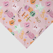 ハロウィーンカボチャ、幽霊、モンスタースピンク 薄葉紙 (詳細)