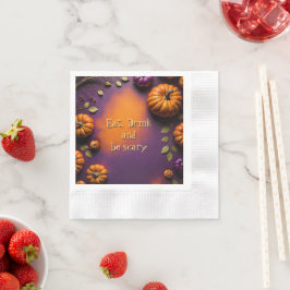 ハロウィーンカボチャ 縁ありカクテルナプキン