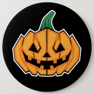ハロウィーンカボチャ(角スタイル) 缶バッジ