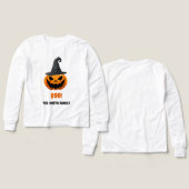 ハロウィーンカボチャ「BOO!」 – 名パーソナライズされた前 (デザイン 正面＆背面)