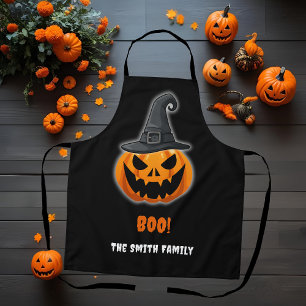 ハロウィーンカボチャ「BOO!」 – 名パーソナライズされた前 エプロン