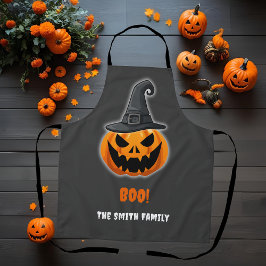 ハロウィーンカボチャ「BOO!」 – 名パーソナライズされた前 エプロン