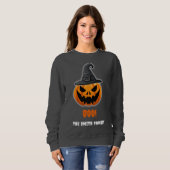 ハロウィーンカボチャ「BOO!」 – 名パーソナライズされた前 スウェットシャツ (正面フル)