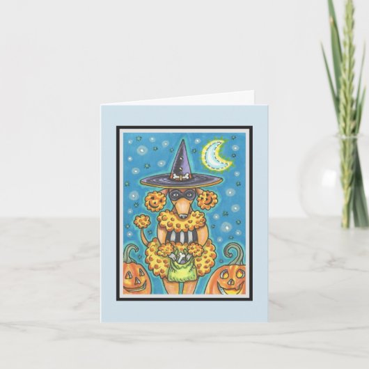 ハロウィーンカボチャPOODLEノートあいさつカード詩 カード (正面)