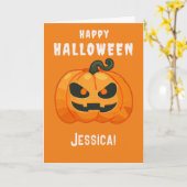 ハロウィーンカボプキンレトロオレンジ カード (黄色い花)